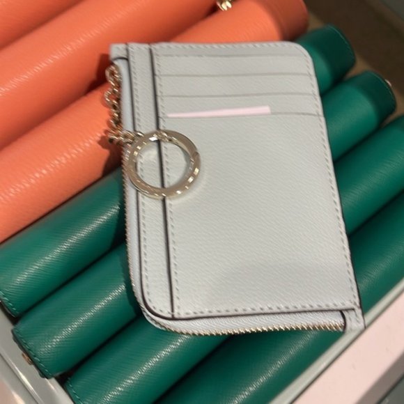 Kate Spade Darcy Medium L-Zip Card Holder Blue Glow - Picture 12 of 13